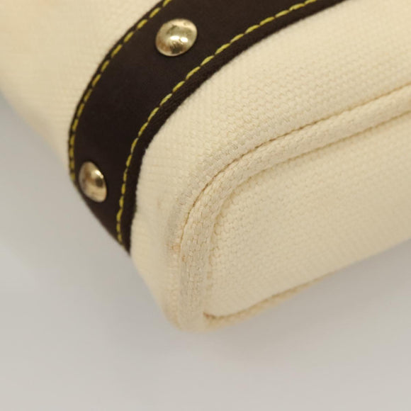 LOUIS VUITTON Antigua Cabas PM Hand Bag Ivory Brown M40039 LV Auth 127959
