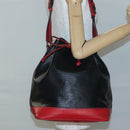 LOUIS VUITTON Epi Noe Shoulder Bag Bicolor Black Red M44017 LV Auth 127971-21
