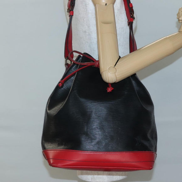 LOUIS VUITTON Epi Noe Shoulder Bag Bicolor Black Red M44017 LV Auth 127971