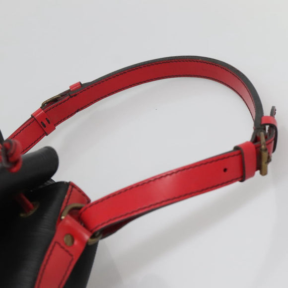 LOUIS VUITTON Epi Noe Shoulder Bag Bicolor Black Red M44017 LV Auth 127971