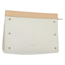 LOEWE Pouch Leather White Auth 127975-1