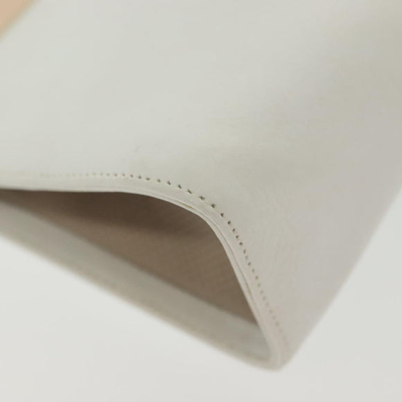 LOEWE Pouch Leather White Auth 127975