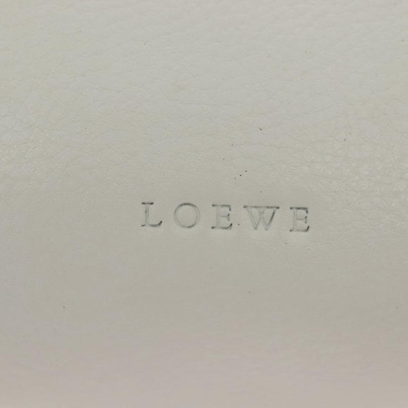 LOEWE Pouch Leather White Auth 127975