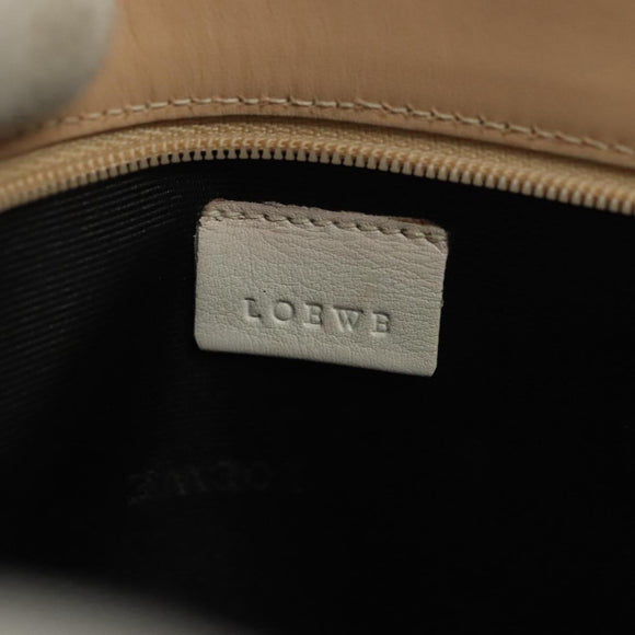 LOEWE Pouch Leather White Auth 127975