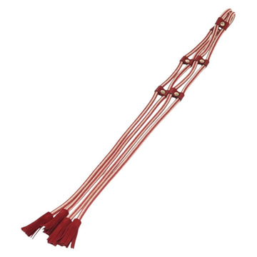 GUCCI Rope Belt White Red Auth 127982