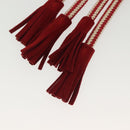 GUCCI Rope Belt White Red Auth 127982-10