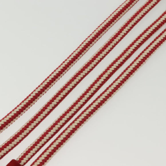 GUCCI Rope Belt White Red Auth 127982