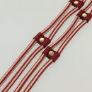 GUCCI Rope Belt White Red Auth 127982-13