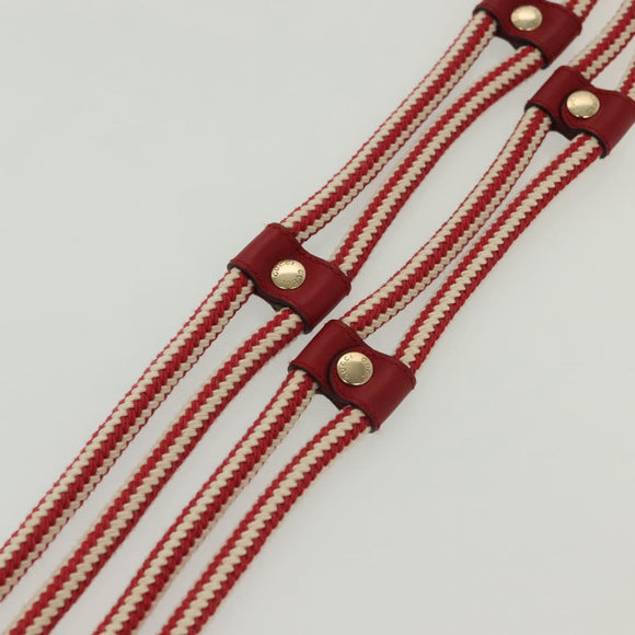 GUCCI Rope Belt White Red Auth 127982