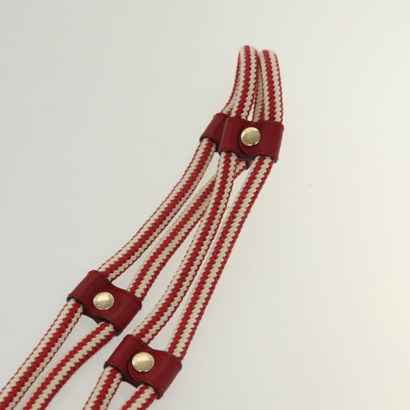 GUCCI Rope Belt White Red Auth 127982