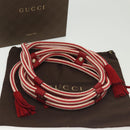 GUCCI Rope Belt White Red Auth 127982-16