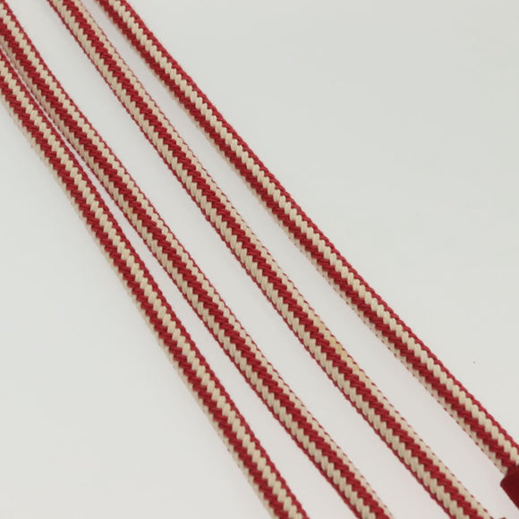 GUCCI Rope Belt White Red Auth 127982