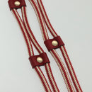 GUCCI Rope Belt White Red Auth 127982-6