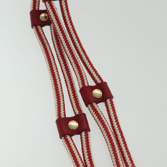GUCCI Rope Belt White Red Auth 127982