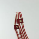GUCCI Rope Belt White Red Auth 127982-8