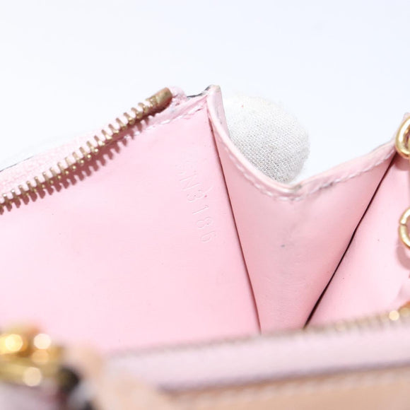 LOUIS VUITTON Vernis Pochette Cles NM Coin Rose Valerine M61286 LV Auth 127985