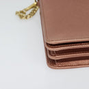 PRADA Ketten-Umhängetasche Leder Rosa Gold Auth 127990-15