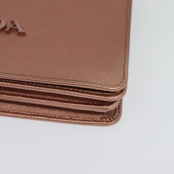 PRADA Chain Shoulder Bag Leather Pink Gold Auth 127990