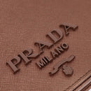 PRADA Ketten-Umhängetasche Leder Rosa Gold Auth 127990-18