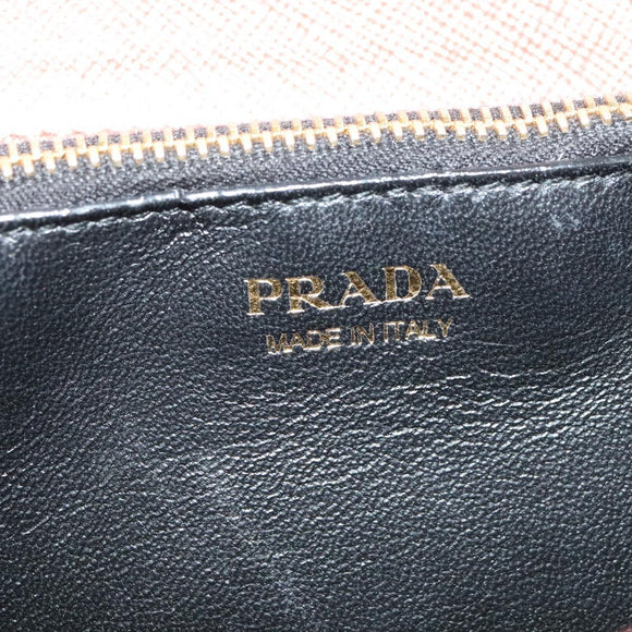 PRADA Chain Shoulder Bag Leather Pink Gold Auth 127990