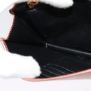 PRADA Chain Shoulder Bag Leather Pink Gold Auth 127990-20