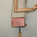 PRADA Chain Shoulder Bag Leather Pink Gold Auth 127990-12