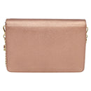 PRADA Ketten-Umhängetasche Leder Rosa Gold Auth 127990-2