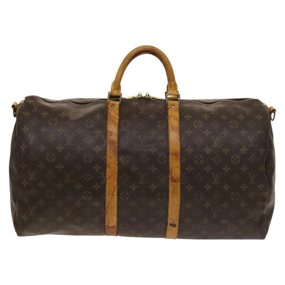 LOUIS VUITTON Monogram Keepall Bandouliere 55 Boston Bag M41414 LV Auth 127999