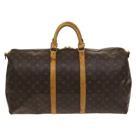 LOUIS VUITTON Monogram Keepall Bandouliere 55 Boston Bag M41414 LV Auth 127999
