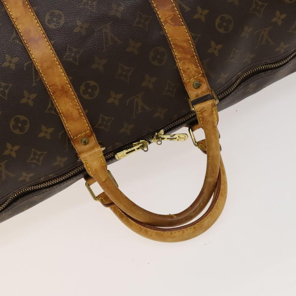 LOUIS VUITTON Monogram Keepall Bandouliere 55 Boston Bag M41414 LV Auth 127999