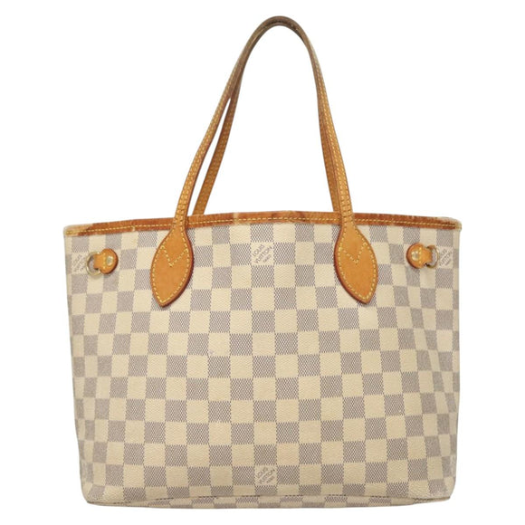 LOUIS VUITTON Damier Azur Neverfull PM Tote Bag N41362 LV Auth 128010