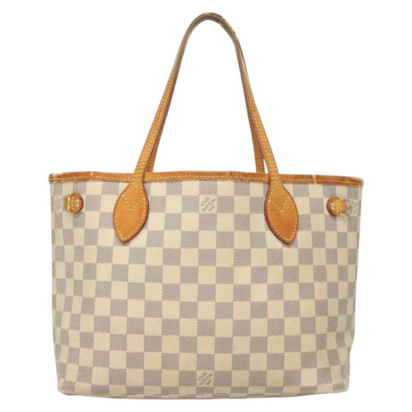 LOUIS VUITTON Damier Azur Neverfull PM Tote Bag N41362 LV Auth 128010