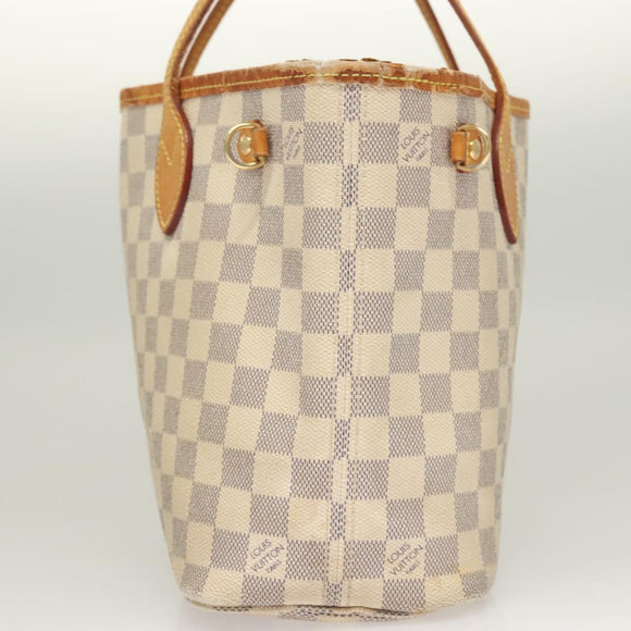 LOUIS VUITTON Damier Azur Neverfull PM Tote Bag N41362 LV Auth 128010