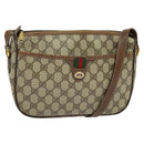 GUCCI GG Supreme Web Sherry Line Bag PVC Beige Gold 89 02 077 Auth 128012-1