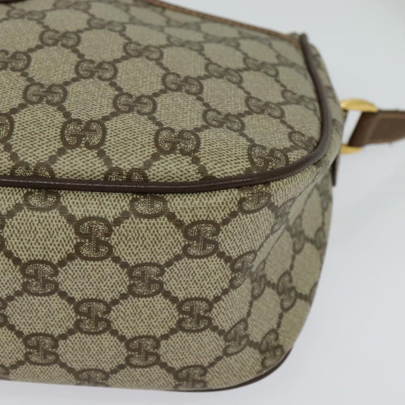 GUCCI GG Supreme Web Sherry Line Bag PVC Beige Gold 89 02 077 Auth 128012