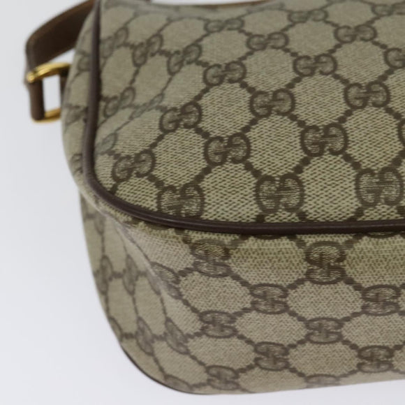 GUCCI GG Supreme Web Sherry Line Bag PVC Beige Gold 89 02 077 Auth 128012