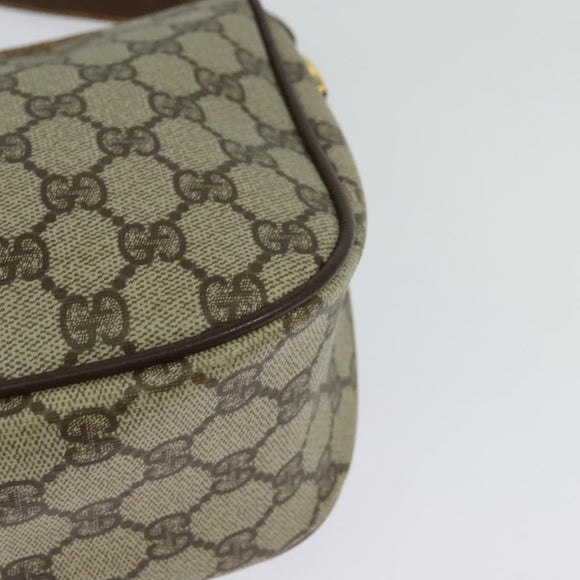 GUCCI GG Supreme Web Sherry Line Bag PVC Beige Gold 89 02 077 Auth 128012