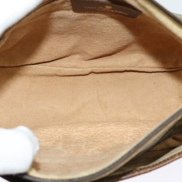 GUCCI GG Supreme Web Sherry Line Bag PVC Beige Gold 89 02 077 Auth 128012