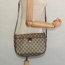 GUCCI GG Supreme Web Sherry Line Bag PVC Beige Gold 89 02 077 Auth 128012-21