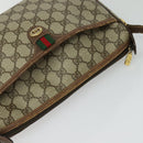 GUCCI GG Supreme Web Sherry Line Bag PVC Beige Gold 89 02 077 Auth 128012-6