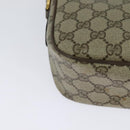 GUCCI GG Supreme Web Sherry Line Bag PVC Beige Gold Auth 128013-12