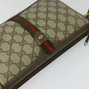 GUCCI GG Supreme Web Sherry Line Bag PVC Beige Gold Auth 128013-6