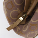 Salvatore Ferragamo Gancini Tote Bag Canvas Leather Purple Gold Auth 128017-15
