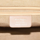 Salvatore Ferragamo Gancini Tote Bag Canvas Leather Purple Gold Auth 128017-16