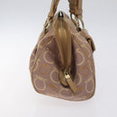 Salvatore Ferragamo Gancini Tote Bag Canvas Leather Purple Gold Auth 128017-5