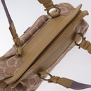 Salvatore Ferragamo Gancini Tote Bag Canvas Leather Purple Gold Auth 128017-6
