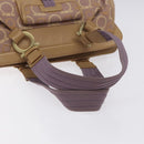Salvatore Ferragamo Gancini Tote Bag Canvas Leather Purple Gold Auth 128017-7