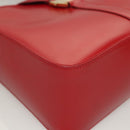 Salvatore Ferragamo Vala Shoulder Bag Leather Red Gold Auth 128018-9