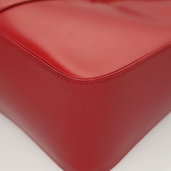 Salvatore Ferragamo Vala Shoulder Bag Leather Red Gold Auth 128018