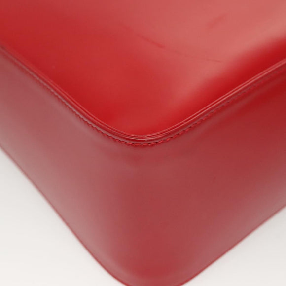 Salvatore Ferragamo Vala Shoulder Bag Leather Red Gold Auth 128018